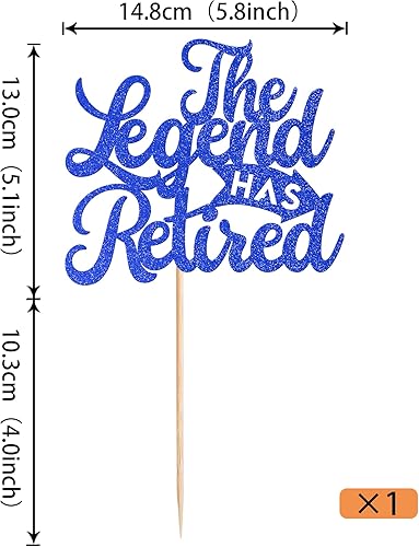 Miniatura 2 de Rsstarxi 1 paquete de 1 decoración para tartas con purpurina Goodbye Tension Hello Pension Cake Pick for Happy Retirement (La leyenda ha jubilado)