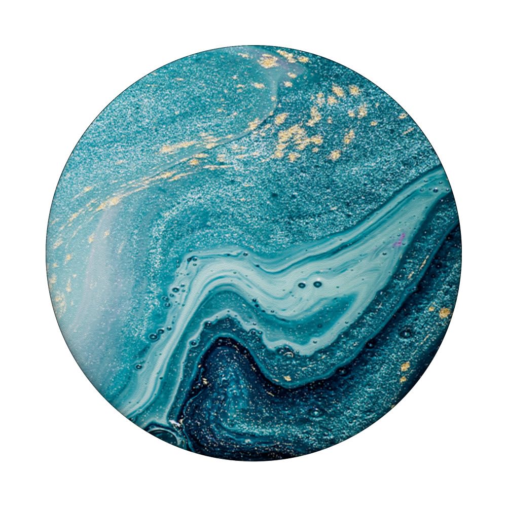 PopSocket Intercambiabile Blu E Oro - Supporto Per Telefono, Design Astratto, Regalo Ideale - Foto 4