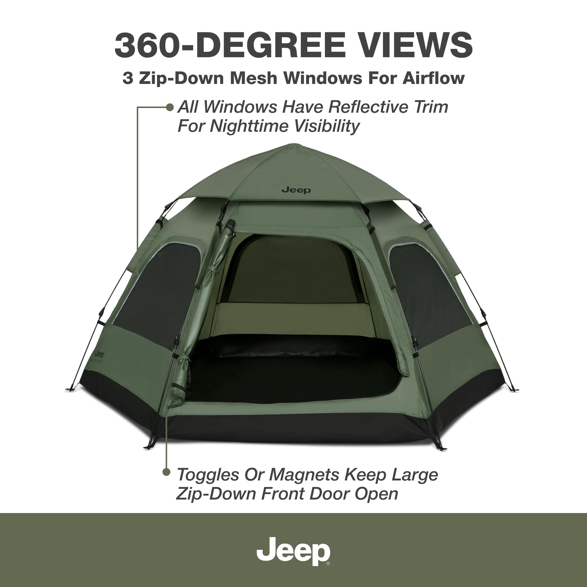Jeep Compass 4-Person Pop Up Instant Tent by Delta Children with Carry Bag, Stakes and Guy Lines – Waterproof
