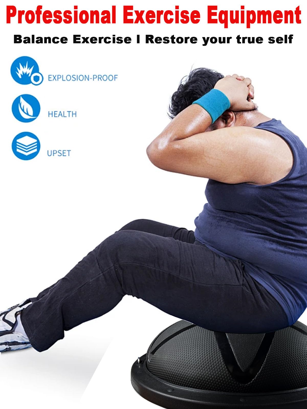 Mezza palla per esercizi da 680,4 kg, palla da allenamento, palla per esercizi di equilibrio, palla terapeutica, allenamento medicinale per tutto il corpo, yoga e pilates, per allenamenti in