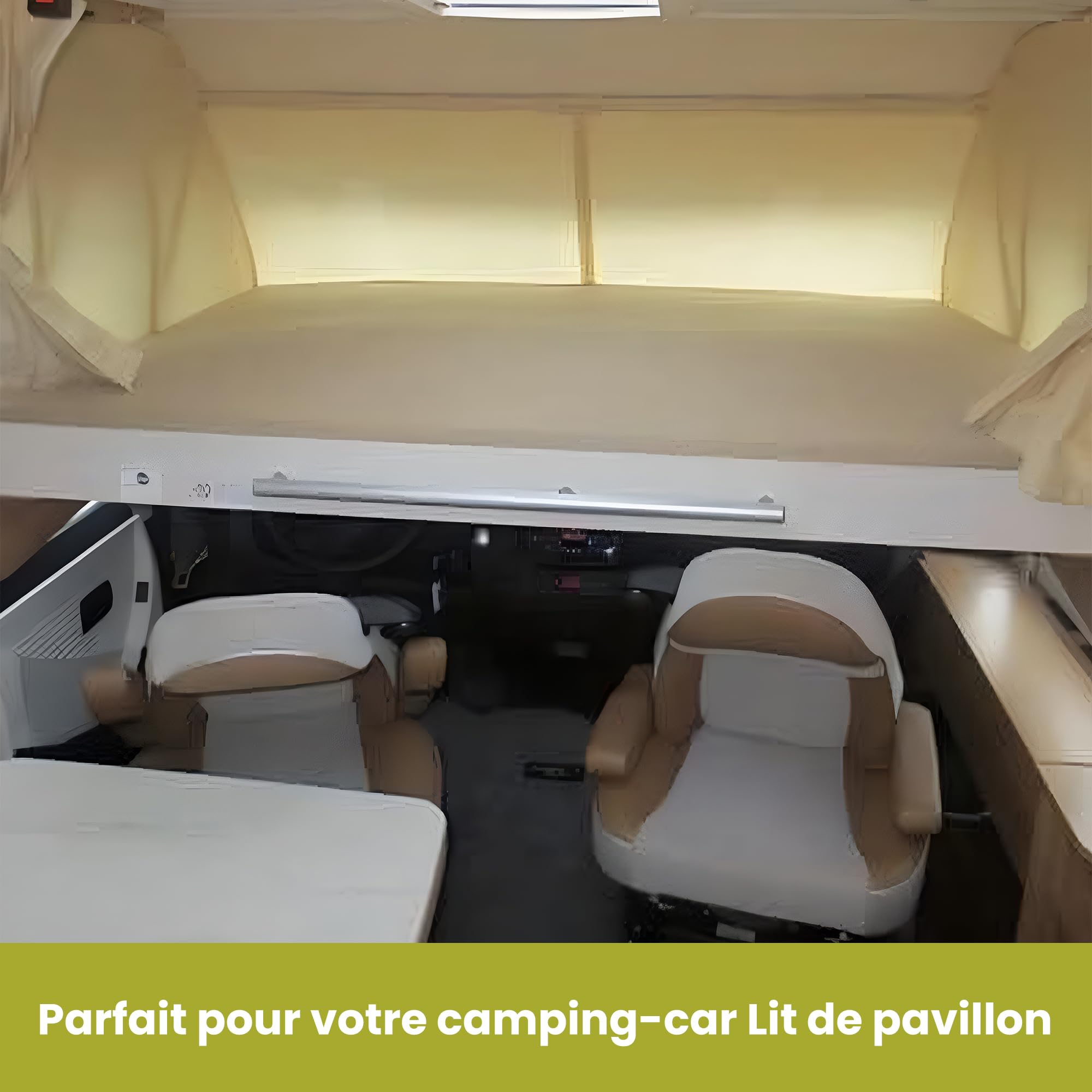 Protège-Matelas lit de Levage - pour Lit Tout Fait pour Camping Car - Caravane Matelas - Lit Escamotable Caravane - Escamotable Camping Car - 100% Coton - (135-160cmx190-210cm)