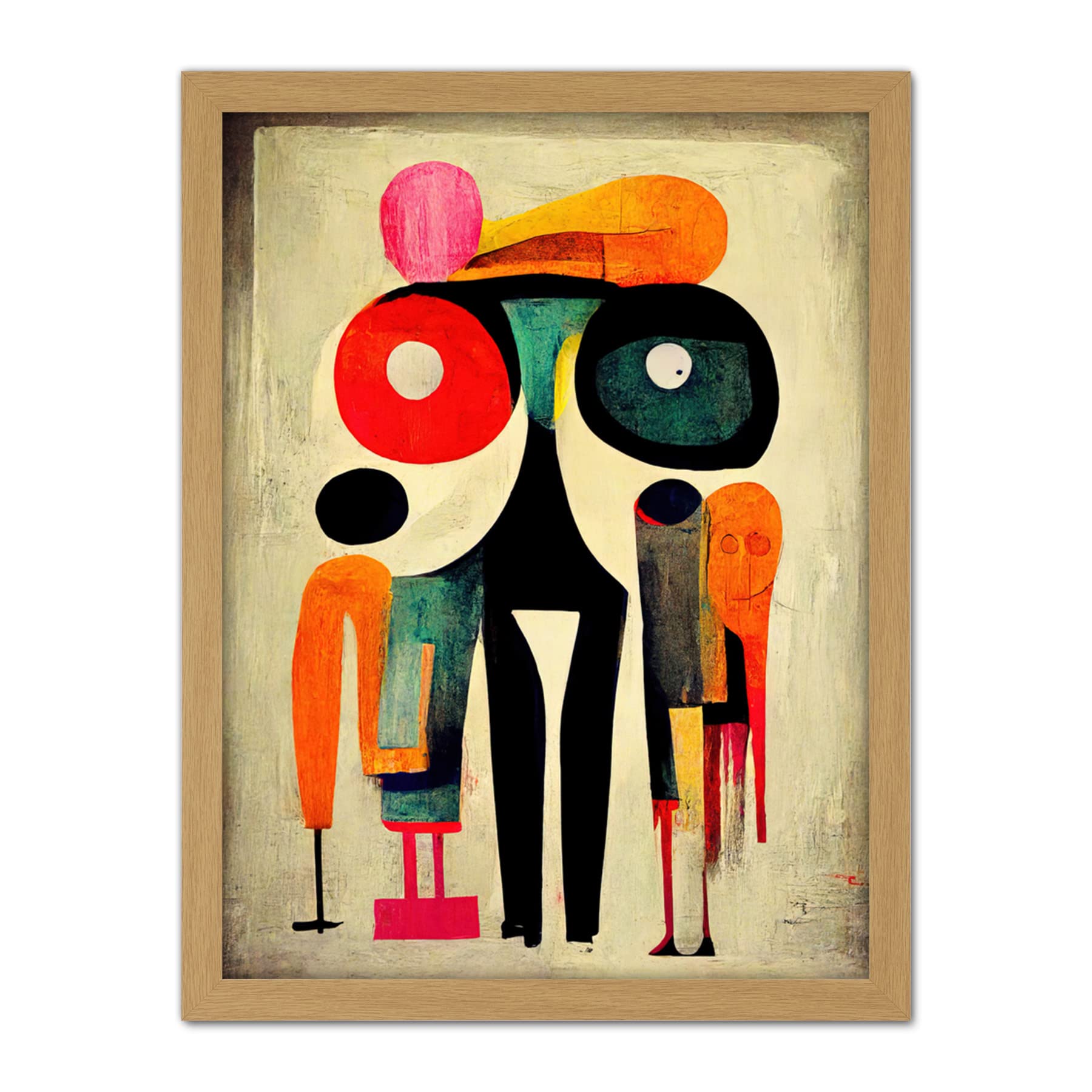 Doppelganger33 LTD Abstract Colourful Pop Art People Artwork Framed Wall Art Print 18X24 Inch