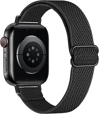 Slim Stretchy Bands Compatible with Apple Watch Band 40mm 41mm 42mm 38mm 44mm 45mm 46mm 49mm Women Men, Soft Fashion Nylon Braided Elastic Strap for iWatch Series 10 SE 9 8 7 6 5 4 3 2 1 Ultra 2