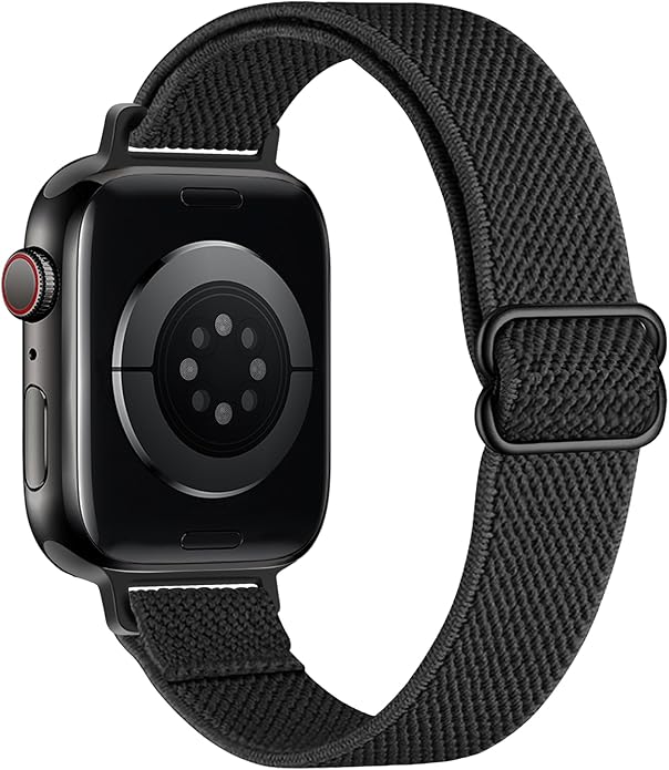 Slim Stretchy Bands Compatible with Apple Watch Band 40mm 41mm 42mm 38mm 44mm 45mm 46mm 49mm Women Men, Soft Fashion Nylon Braided Elastic Strap for iWatch Series 10 SE 9 8 7 6 5 4 3 2 1 Ultra 2