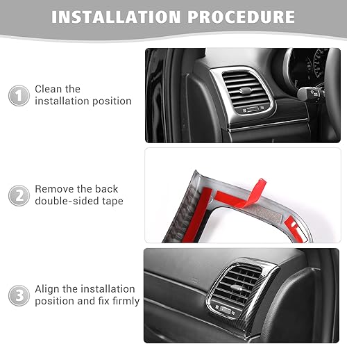 Miniatura 6 de Jimen Compatible con Jeep Grand Cherokee 2011-2020, 2 piezas de cubierta de ventilación de aire acondicionado lateral para consola central (fibra de