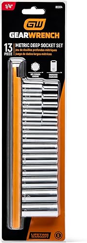 Miniatura 5 de GEARWRENCH 13 Pc. 14" Drive 6 Pt. Juego de llaves de vaso profundas, métricas - 80304