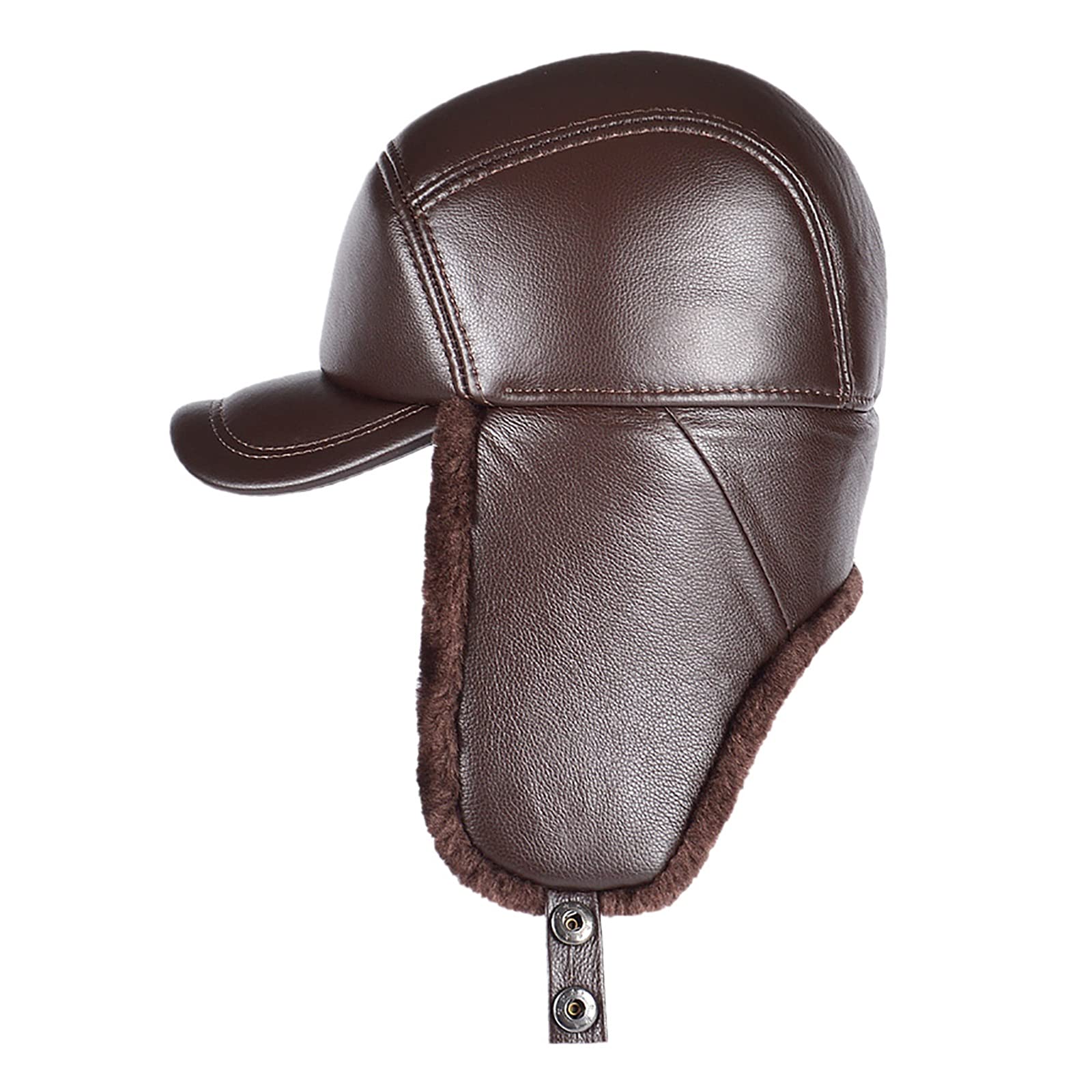 Cappelli invernali, Bomber Cappello uomo Bomber Cappello Cappello con Earflap Winter Winter Toper Toper Trapper Cappello in pelle impermeabile Cappellino Aviatore