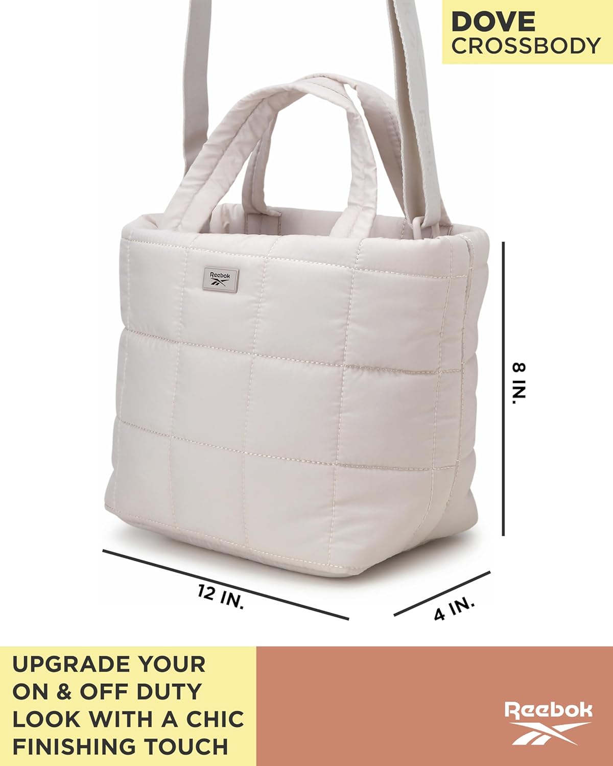 Reebok Crossbody Bags for Women - Lightweight Nylon Small Cross Body Bag Purse with Adjustable Strap for Casual Travel