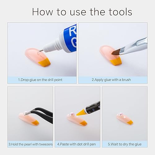 Miniatura 5 de Diamantes de imitación de perlas con parte trasera plana de color rosa cian de 2.12 oz para manualidades, tamaño mixto de 0.116 a 0.394 pulgadas,