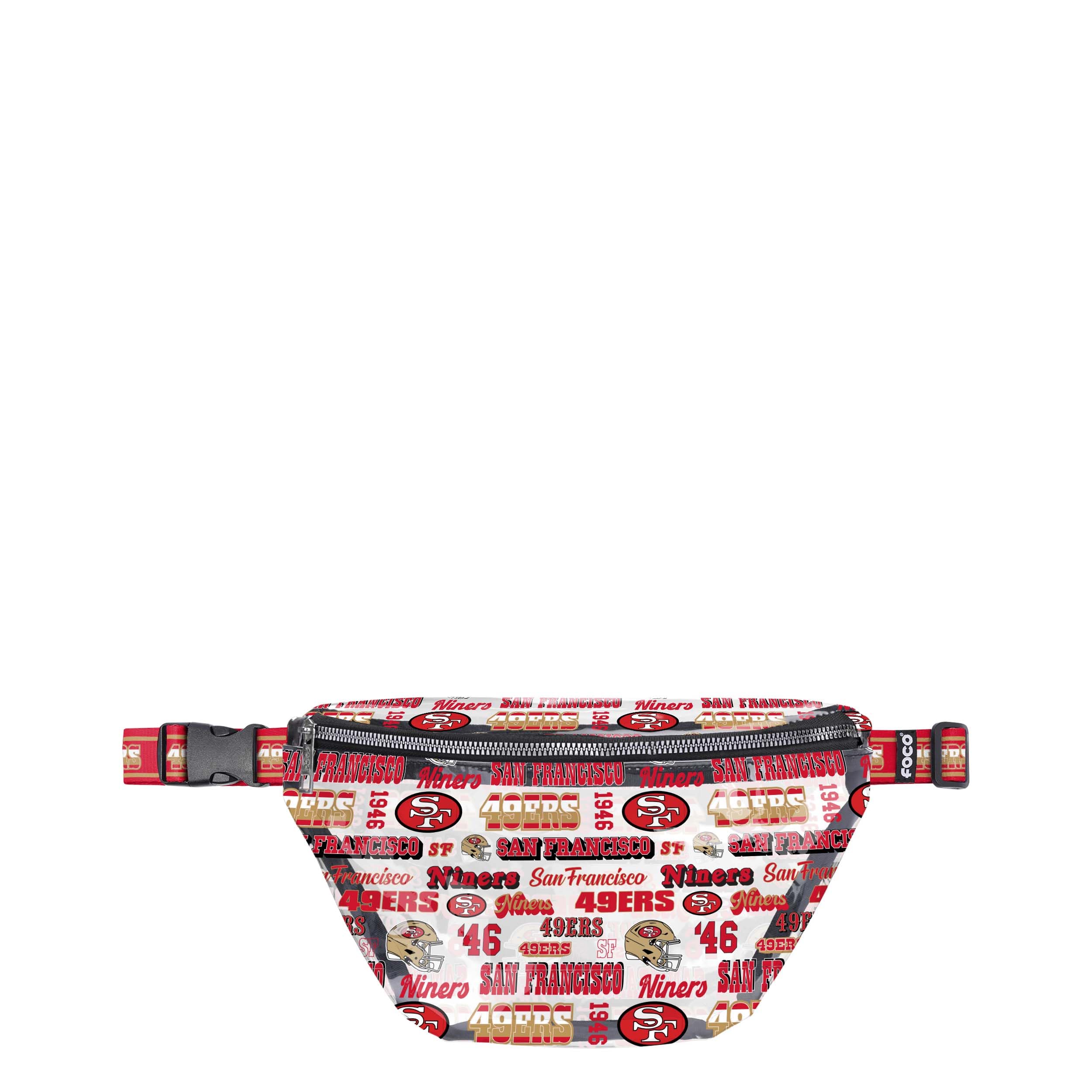 FOCO San Francisco 49ers NFL Repeat Retro Print Clear Fanny Pack