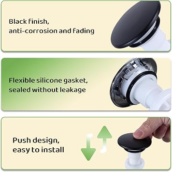 Compatible with Pfister, 972-098J, Push-fit Seal Replacement Plug (Black)