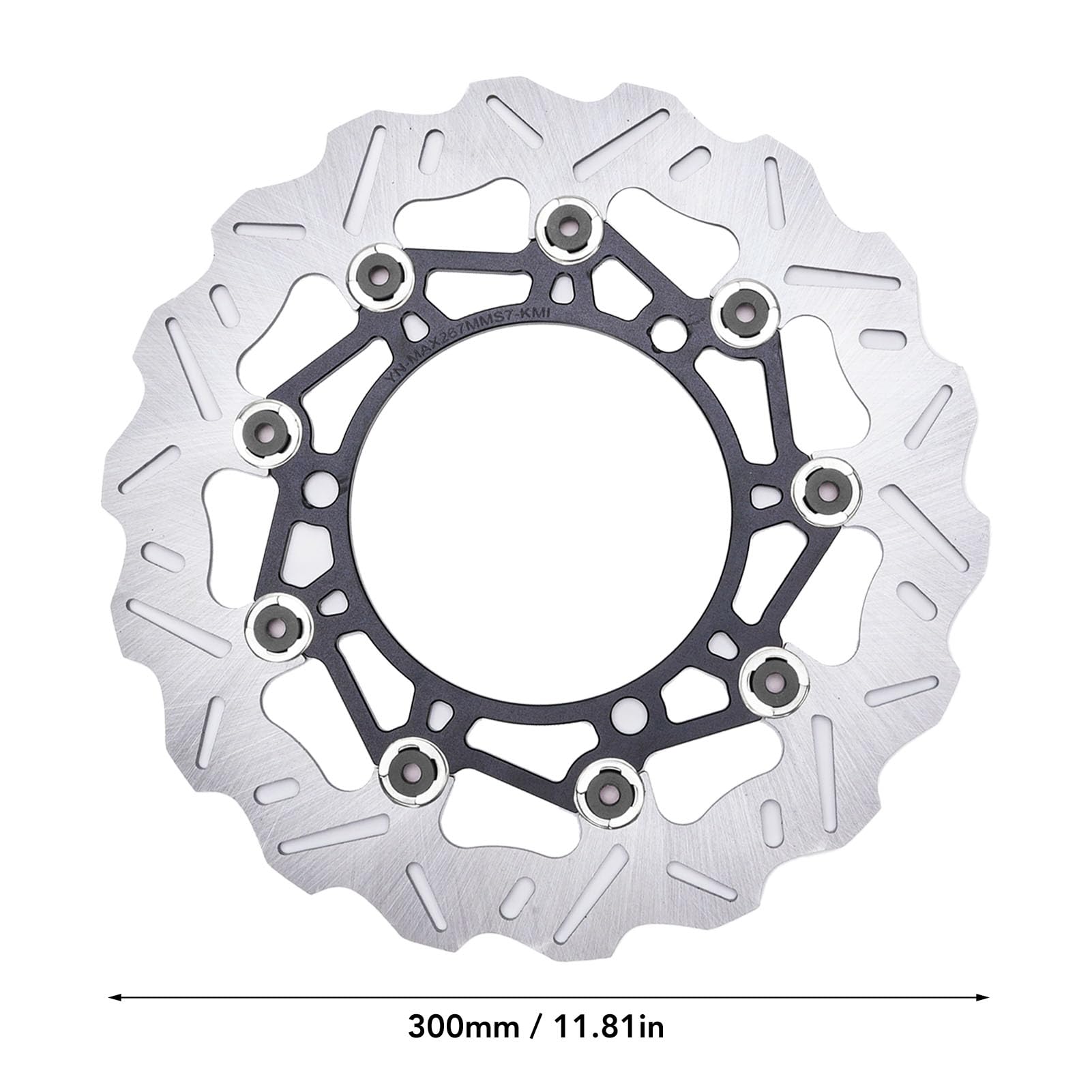 Set Rotore Disco Freno Anteriore Moto Adattatore Pinza in Acciaio Inossidabile per NMAX125 NMAX155 AEROX155 NVX155 267mm Frenatura Ad Alte Prestazioni (BLACK)
