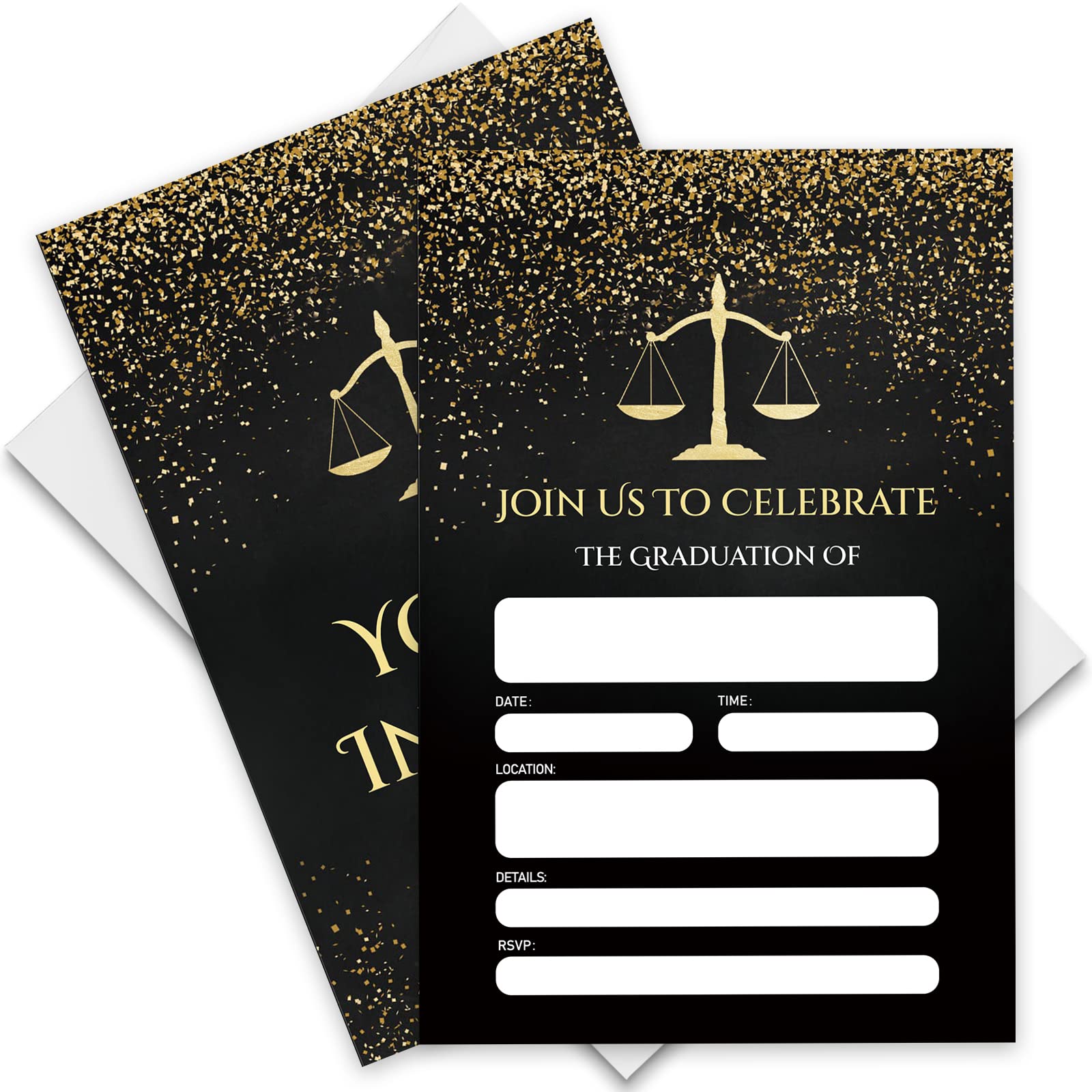 Photo 1 of Join Us Celebrate the Graduation Gold Balance Graduation Invitations with Envelopes (15 Count) for Grad Celebration Announcement Graduation Party Graduations Dinner Soirees