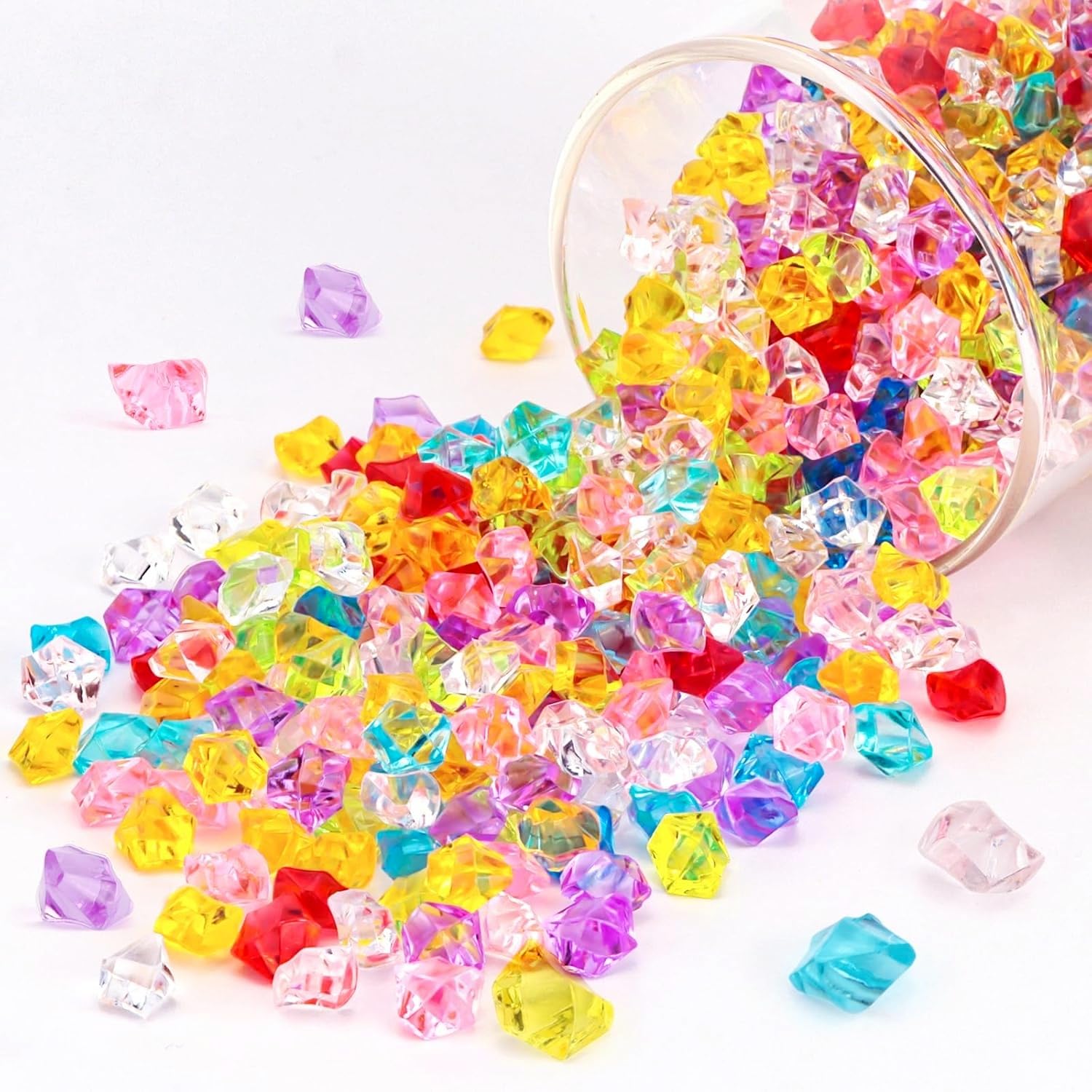 梨型ガラス装飾品 Amazon.co.jp: 1000個ースアクリルクリスタルアイスロック着色された