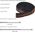 Straps d'hamac combiné avec deux longues Straps de hamac lourd Triple pointu Polyester non-stretch Straps pour arbre de hammock tient jusqu'à 900Lbs