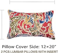 Vista 3 de JMGBird Juego de 2 almohadas lumbares para exteriores con relleno de algodón PP para muebles de patio, almohadas decorativas de 12 x 20 pulgadas