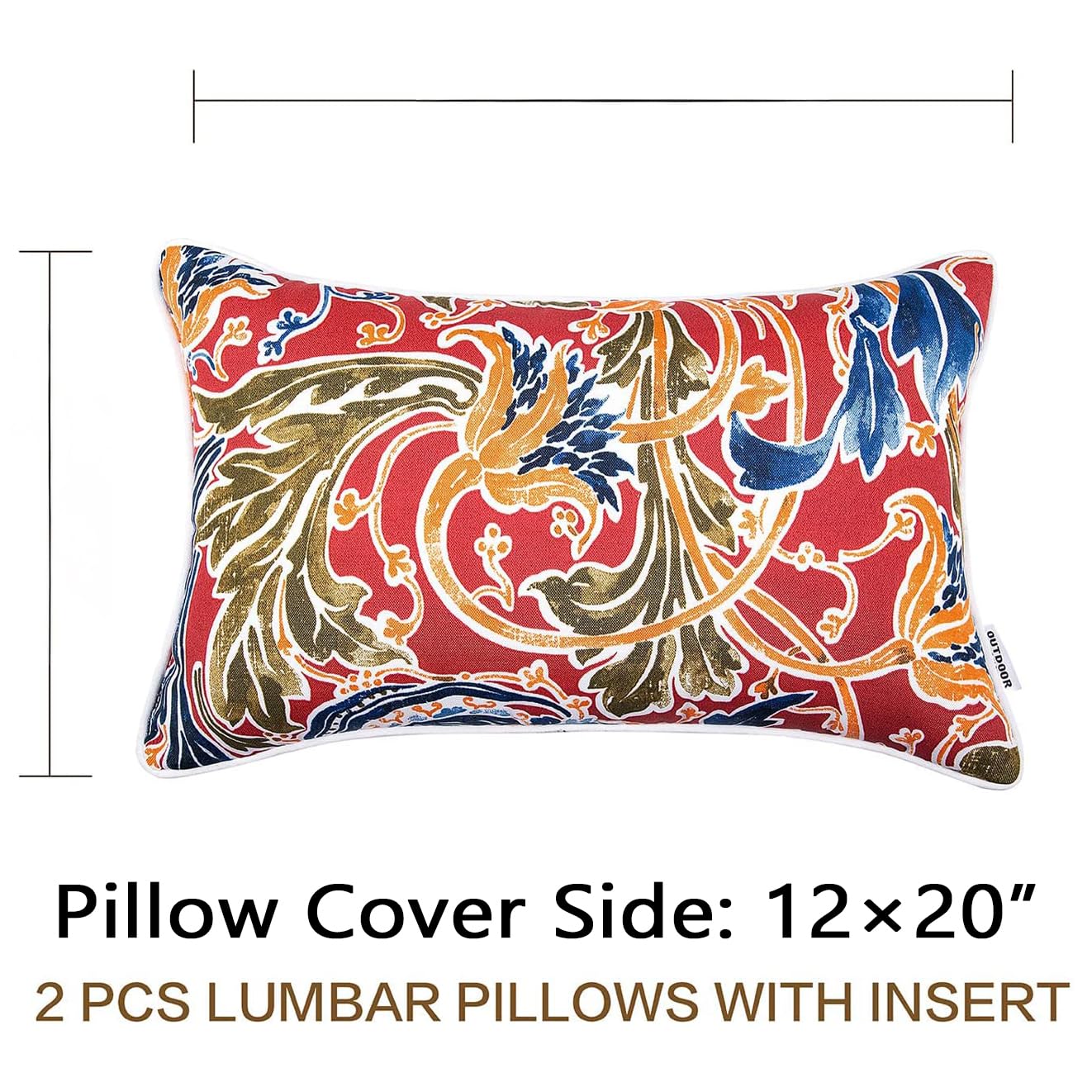 Red Outdoor Pillows - Colorful & Weather-Resistant -3 Red Outdoor Pillows - Colorful & Weather-Resistant -3