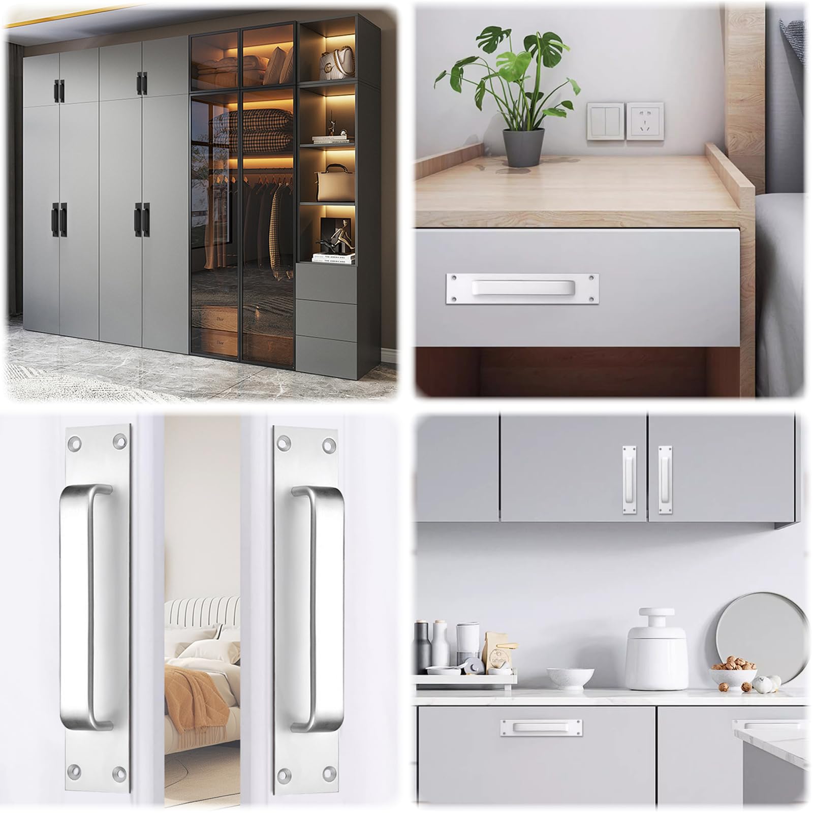 Joytey 2 Packs Door Handles Cabinet Pulls 7.87x1.57 in D Pull Handle with Screws Large Handle Pulls for Barn Garage Shed Gate Cupboard Wardrobe Doors Window Dresser Drawer Hotbed - Image 3