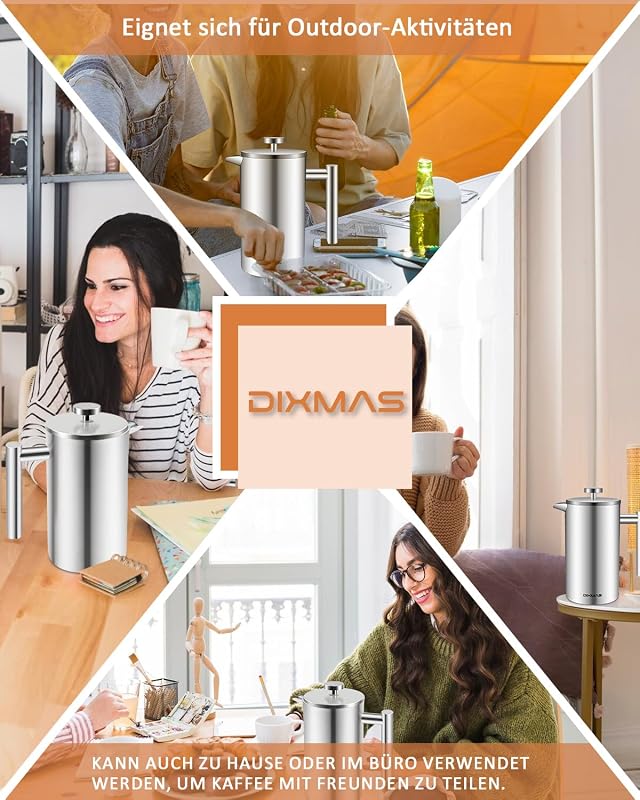 Dixmas Rozsdamentes Franciasürgős Kávéfőző 350ml Dupla Falú Termosz
