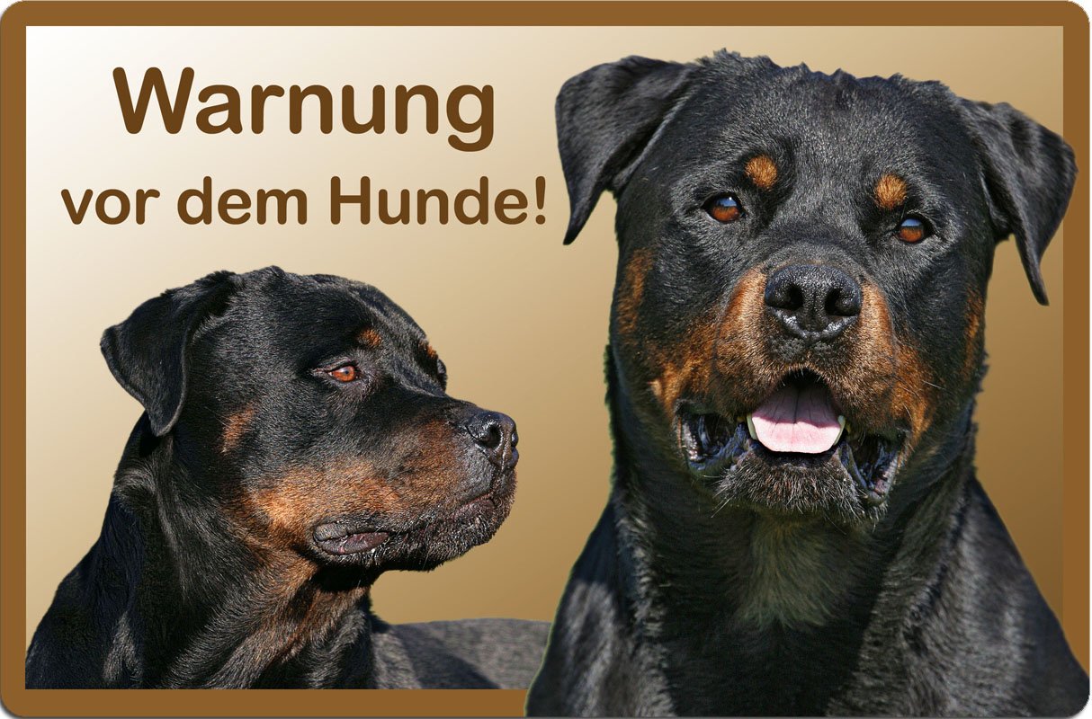 Nanyuk Rottweiler Warnschild - Metall, 30,5x20 Cm, Aluminium 0,5 Mm - Hundeschild Für Grundstück