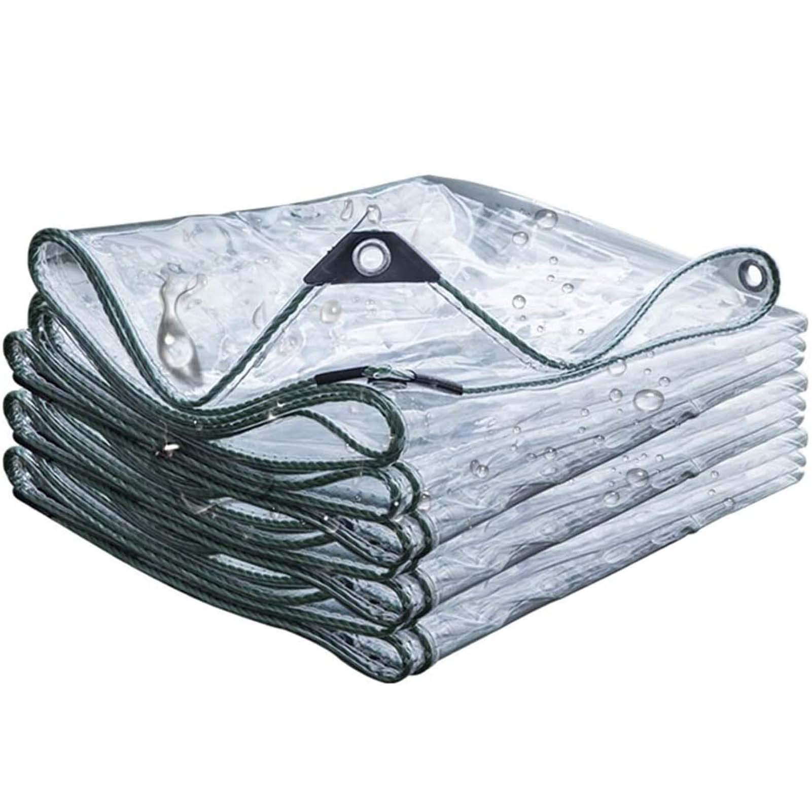 Lona impermeable transparente PVC 1x1.5m con ojales para exterior