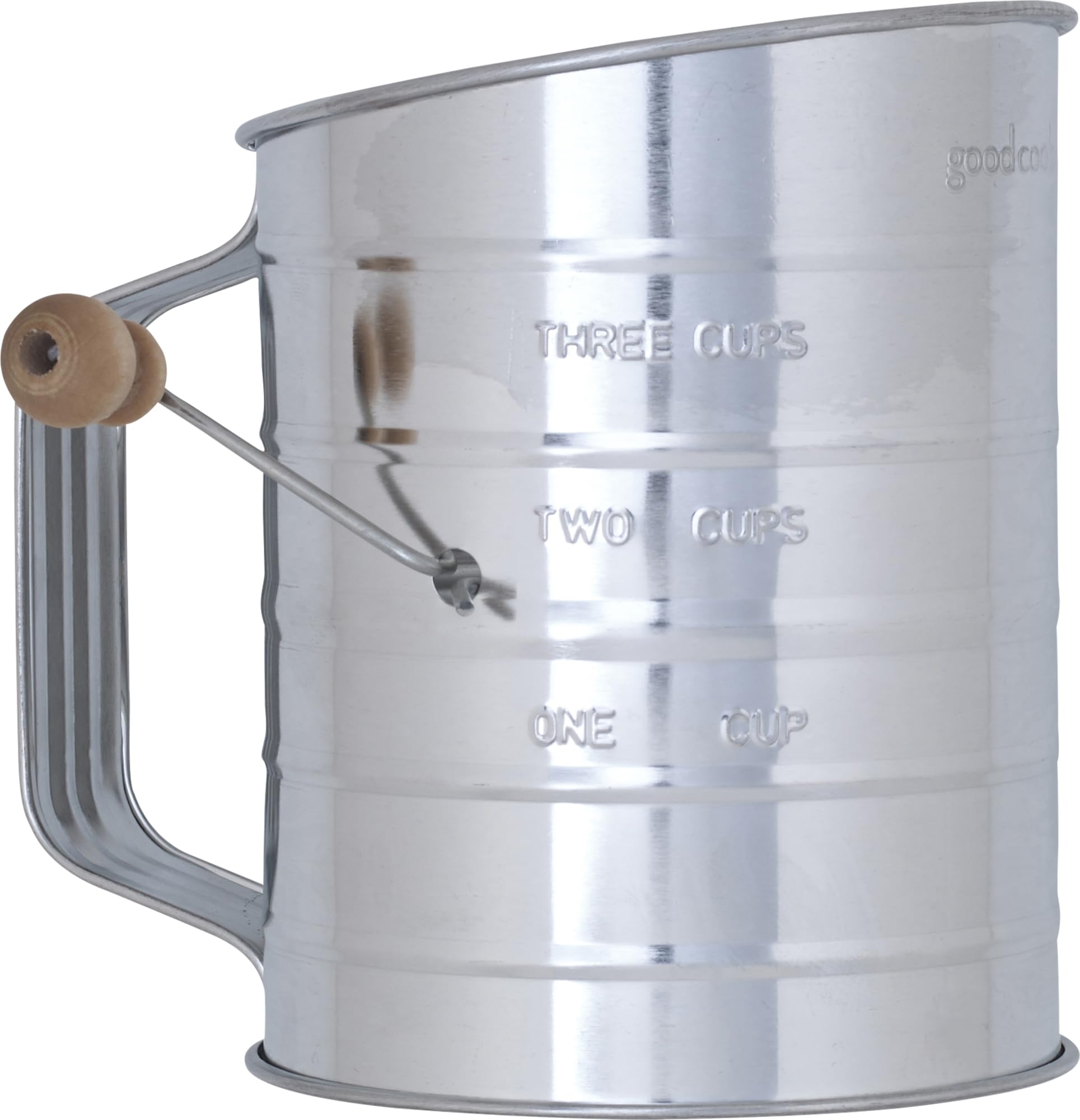 GoodCook Everyday Hand Crank Sifter with Wood Knob, 3 Cup Capacity