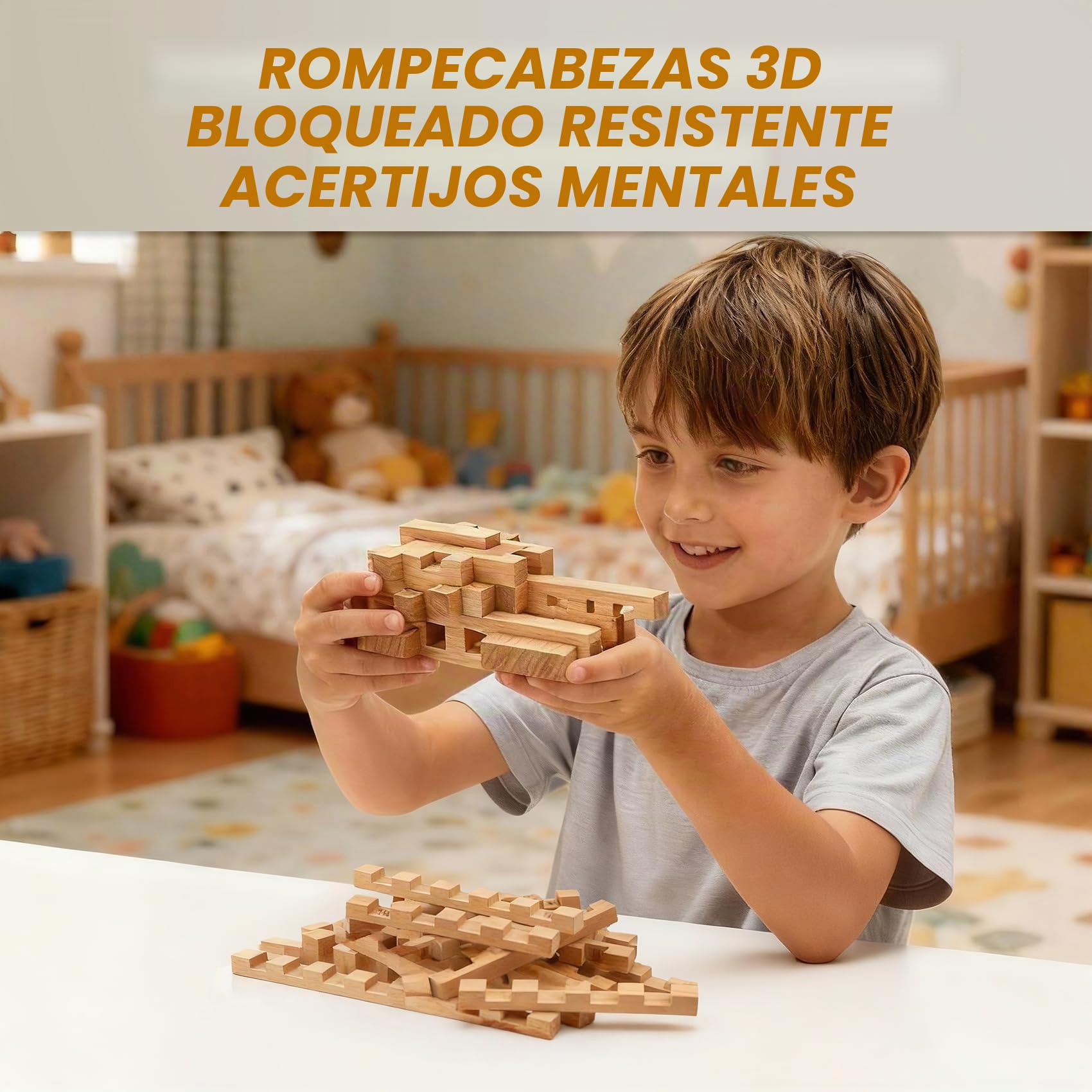 Bloques de Construcción de Madera Educativa - 15&20+ Formas, Puzzle 3D Niños, Maquetas para Construir Adultos, Montessori Juguetes Niños 5+ Años Adolescentes (15 en 1)