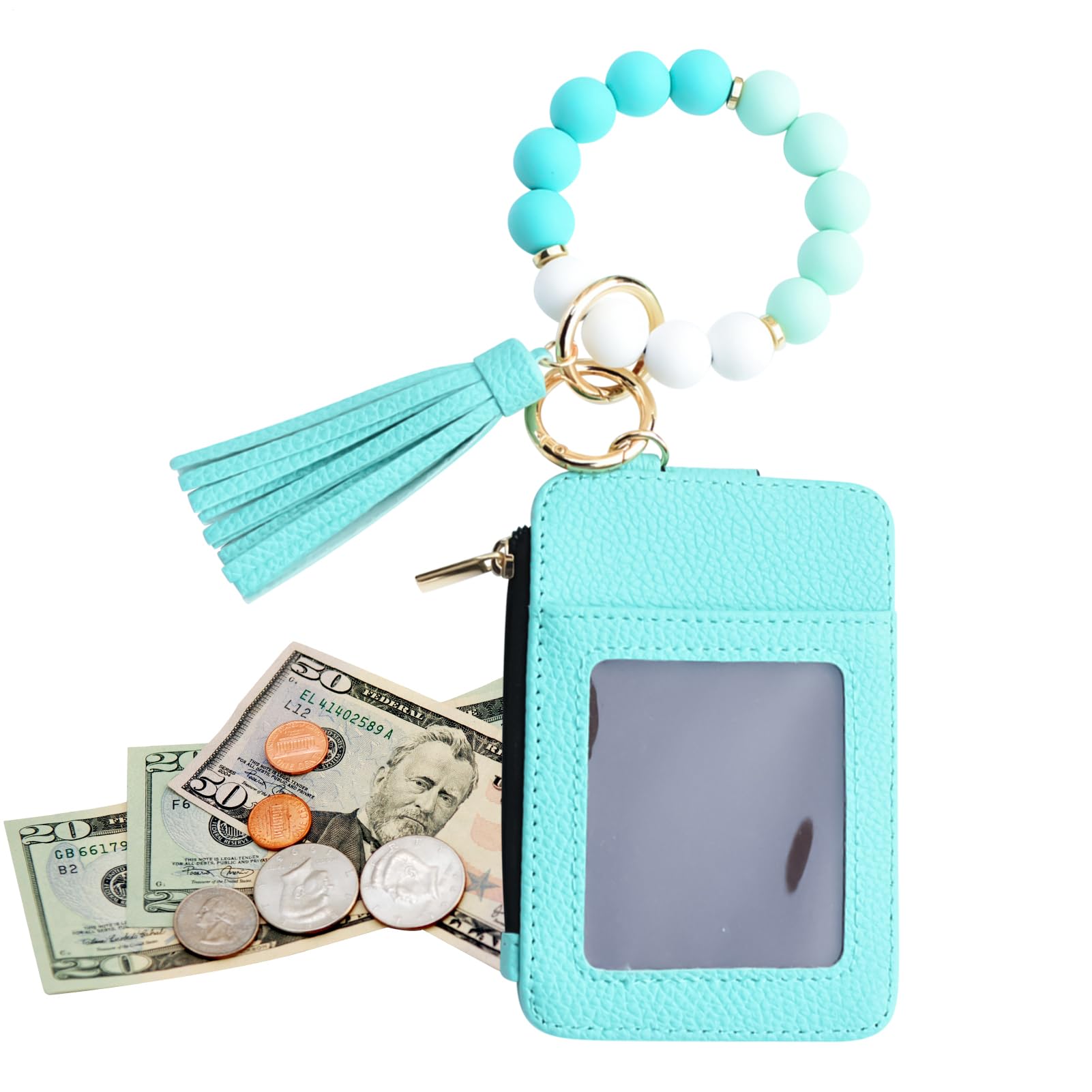 Portafoglio portachiavi portamonete con cinturino | portafoglio con perline con portachiavi | porta carte da donna,shopping appuntamenti e matrimoni, vacanze, compleanno, viaggi
