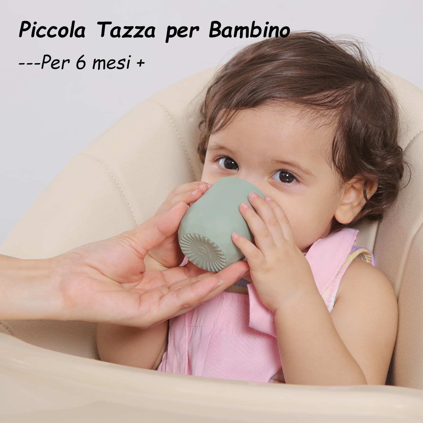 Silicone Bicchiere Neonato 6 Mesi +, Seposeve 2 Pezzi Bicchiere Bambino Neonato, Tiny Cups, Bicchiere Antigoccia Bambini, Forno a Microonde, Lavabile in Lavastoviglie, Verde Blu