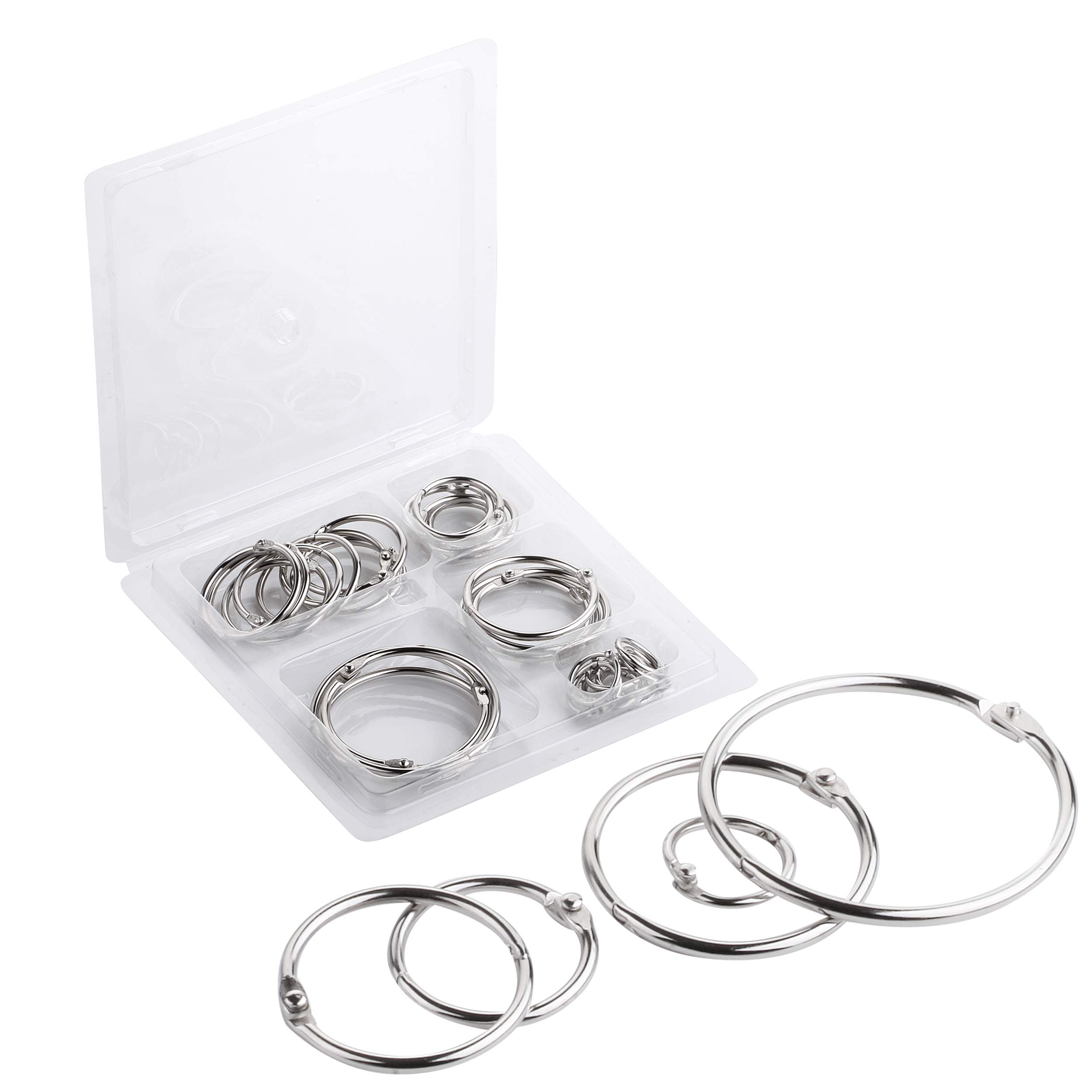Mr. Pen- Binder Rings, Loose Leaf Binder Ring, 36pc, Assorted Sizes, Book Binder Rings, Ring Binder Clips, Metal Rings for Index Cards, Rings for Flash Cards, Index Card Rings, Book Rings, Ring Hooks