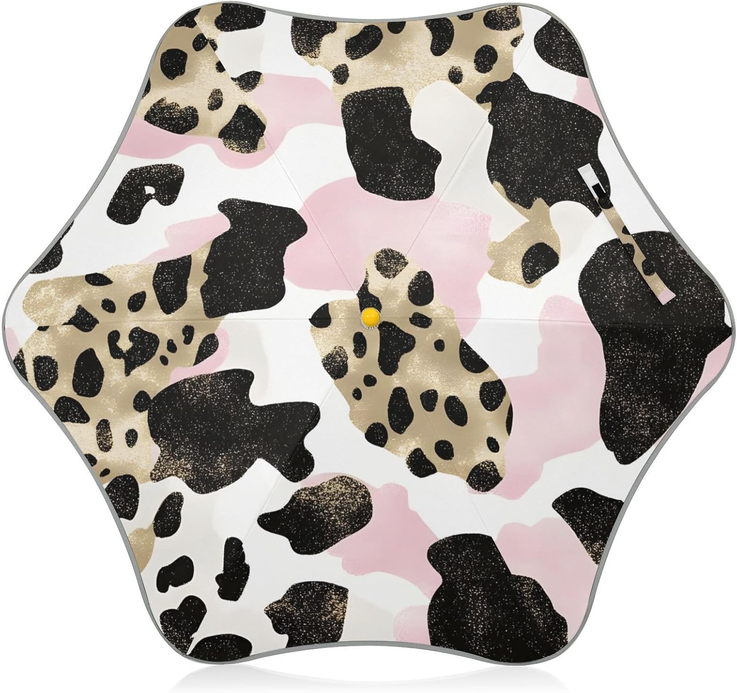 ODAWA Kid Umbrellas Cool Floral White Navy Kids Umbrella Easy Open and Close Windproof Umbrella with Easy-Grip Hook Handle