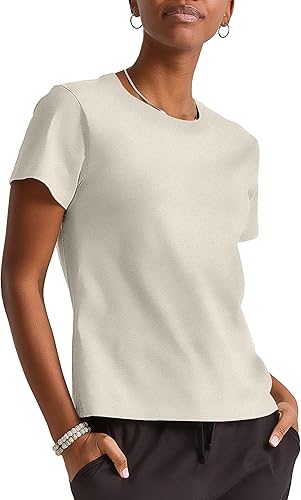 Hanes ComfortBlend - Camiseta gráfica para mujer, cuello redondo, algodón para mujer, talla grande