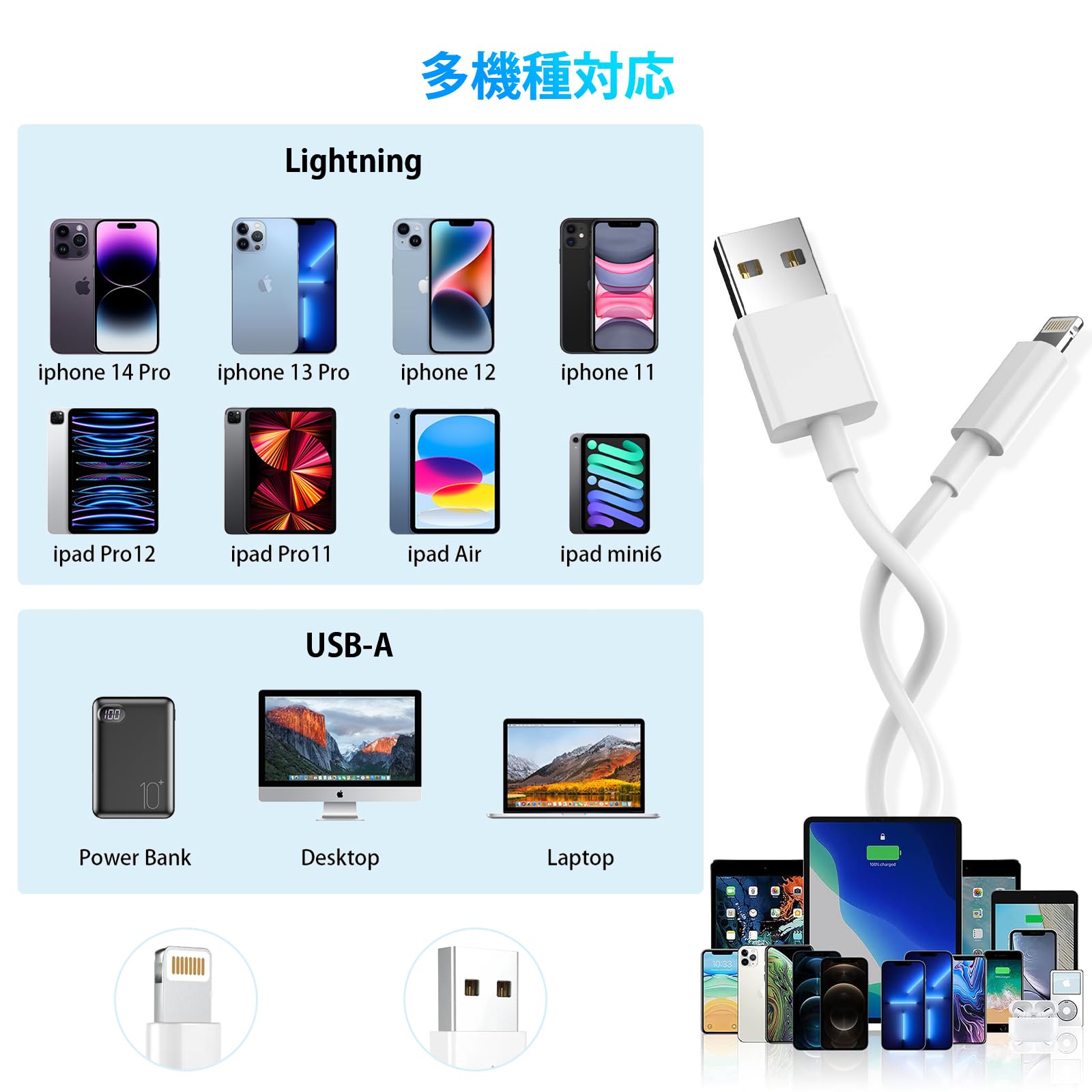 Amazon.co.jp: 【正規MFi認証品】iphone 充電ケーブル 純正