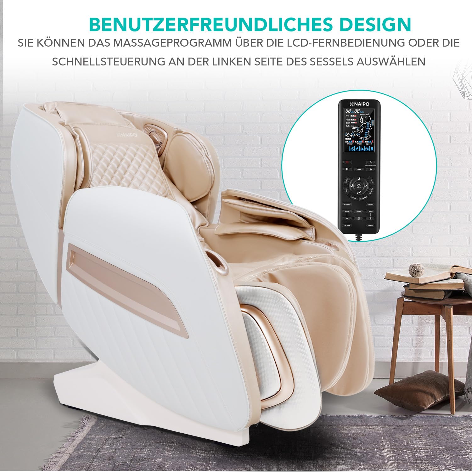 Poltrona massaggiante Shiatsu Zero Gravity Sedia Massaggiante Pressione Aria Bluetooth 3D Surround Sound Musica per uffici, negozi e saloni