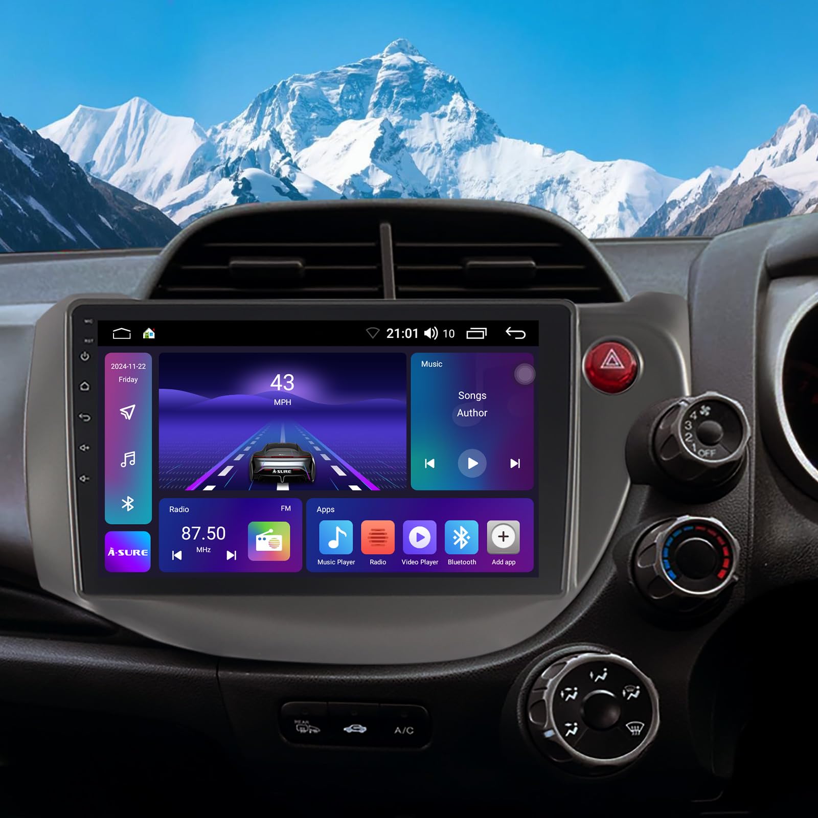 ACAVICA 10.1"IPS Android 14 Car Radio Stereo for HONDA FIT JAZZ 2009-2013 Touchscreen Head Unit, Wireless CarPlay Android Auto 2+64GB Bluetooth in-dash Video WiFi USB DSP GPS SWC FM/RDS