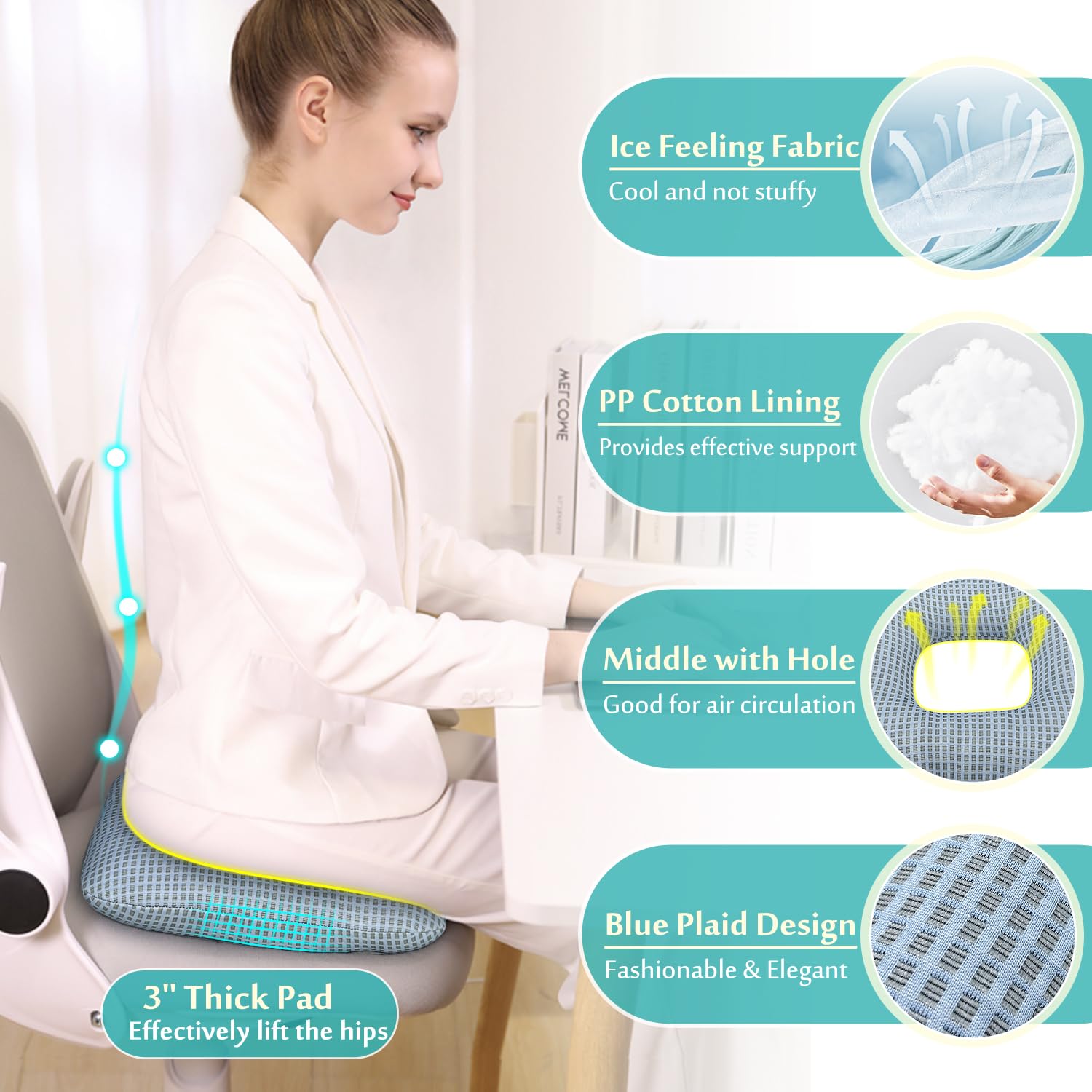 Cojines para dolor de cama para posición de glúteos, cojín de úlceras por presión, alivio de presión médica, almohada para dormir después de la cirugía, posicionador, cuña, giro hacia atrás