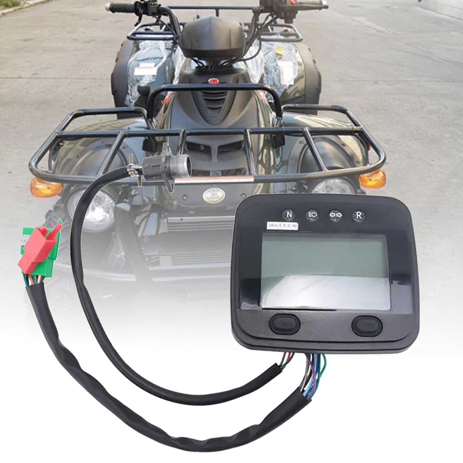 Medidor ATV con arnés de cableado 30101G 25246 para Linhai 260 300 Uso de mantenimiento del tablero, reemplazo del grupo de instrumentos ATV Medidor de bicicleta Conjunto de instrumentos del vehículo