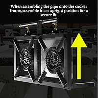 Vista 6 de GasOne - Quemador de propano doble de alta presión, cocina al aire libre con protector térmico y protector, cabezal de quemador de propano