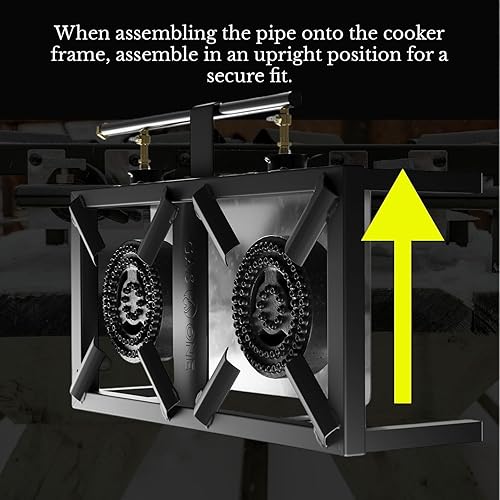 Miniatura 11 de GasOne Quemador de propano único de alta presión – Cocina al aire libre con escudo térmico y protector – Cabezal de quemador de propano para Negro
