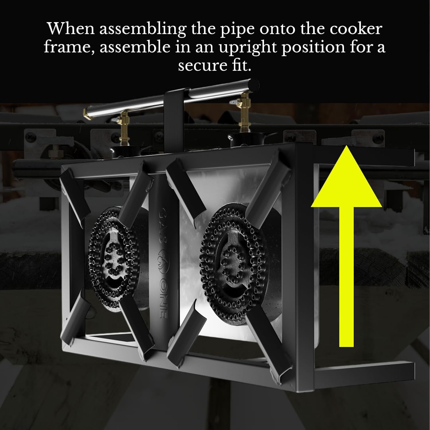 GasOne High Pressure Double Propane Burner - Outdoor Cooking with Heat Shield and Guard – Propane Burner Head for Camping, Tailgating, Seafood Boil, Home Brewing - Patent Pending