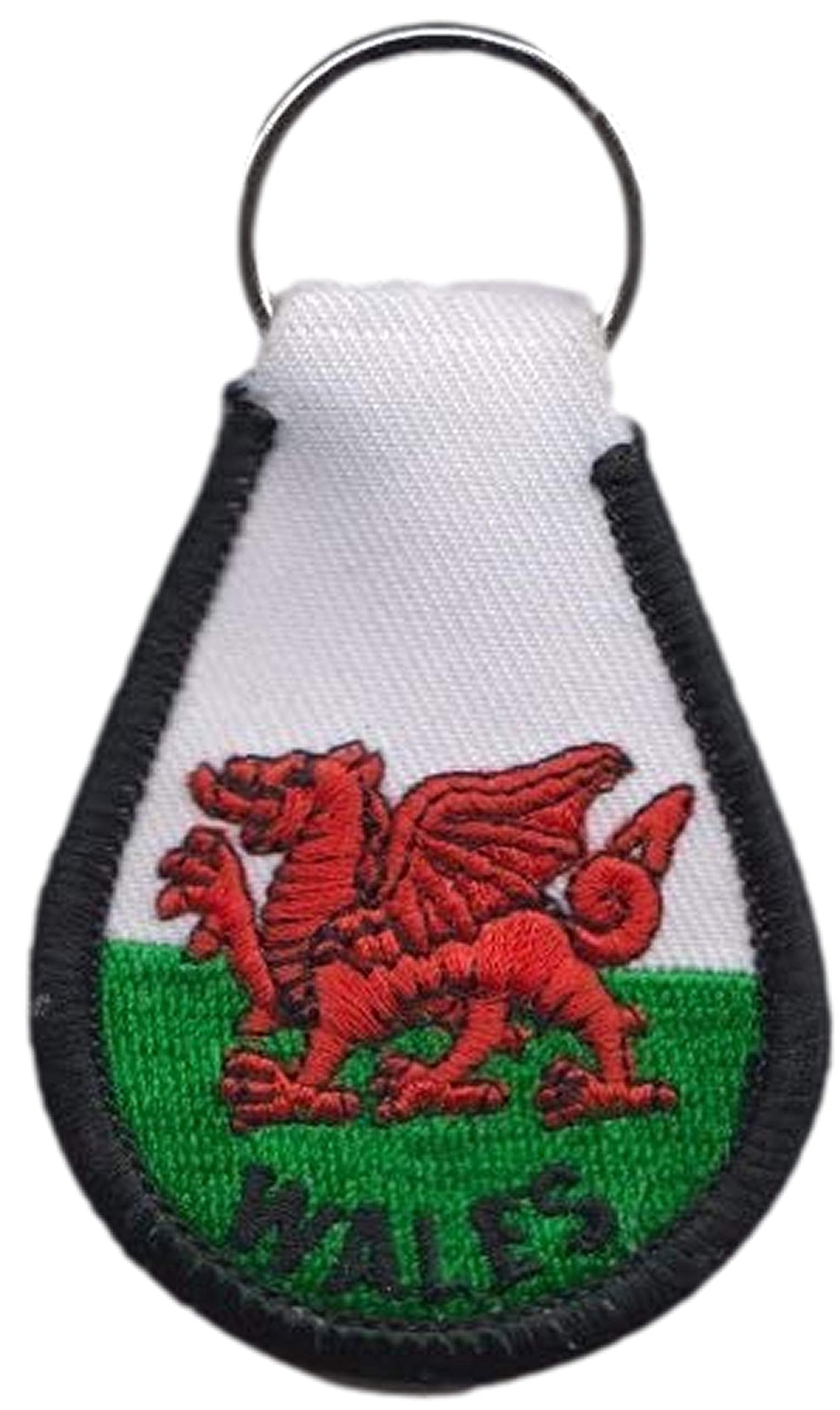 1000 Flags Welsh Dragon Wales Fabric Key Ring - A241