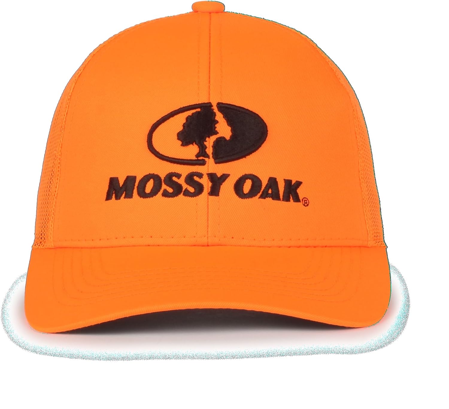 Mossy Oak Trucker Hat, Hunting Cap w/Mesh Back, Snapback for Men, One Size, Blaze Orange