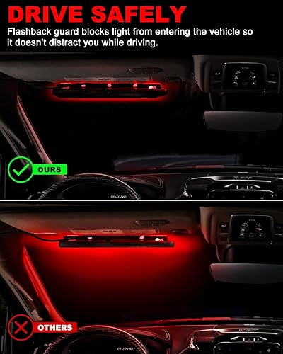 Miniatura 50 de HLauto Luces estroboscópicas de emergencia 6Z4J: luces de seguridad blancas rojas de 2 x 16.8 pulgadas, 48 luces LED intermitentes de advertencia