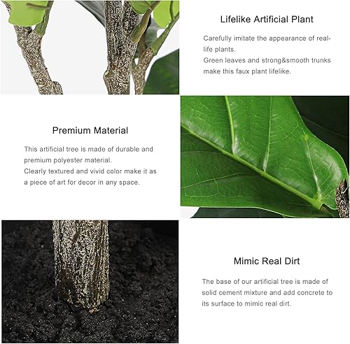 Miniatura 5 de YOLEO Laurel artificial de laurel de 4 pies con hojas realistas, planta de laurel sintético para sala de estar, dormitorio, balcón, esquina de