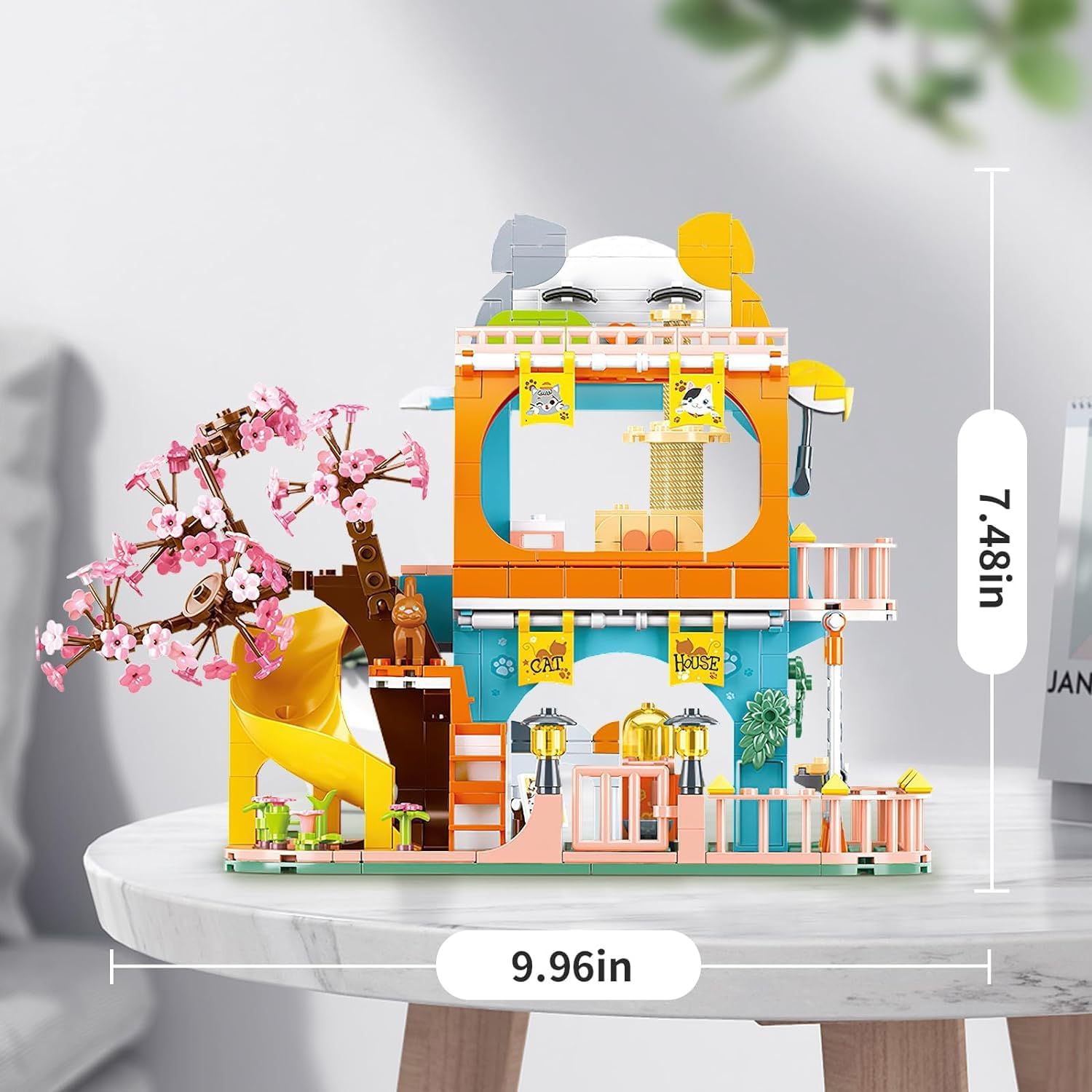 QGGQ Building Blocks, Katzenhaus Bausteine Spielzeug, MOC Creative STEM Friends Haus klemmbausteine Baustein Set, Geschenk fr Jungen und Mdchen im Alter von 14+ Jahren (521 Pcs) - Image 3