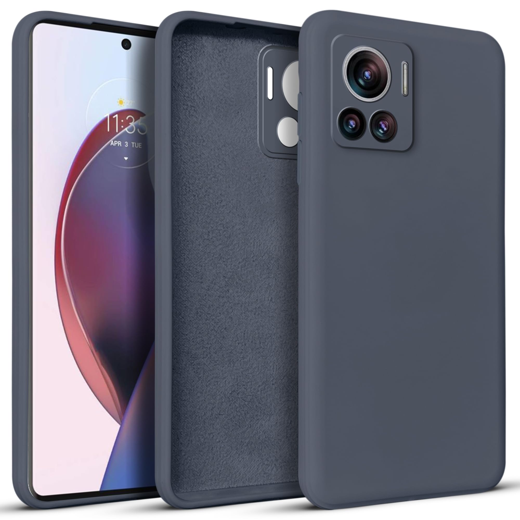 Mr. Case Liquid Silicone Back Cover Case for Motorola Moto Edge 30 Ultra | Soft Micro-Fibre Lining Inside -Shuttle Grey (B0CH8HL2GV) Amazon Price History, Amazon Price Tracker