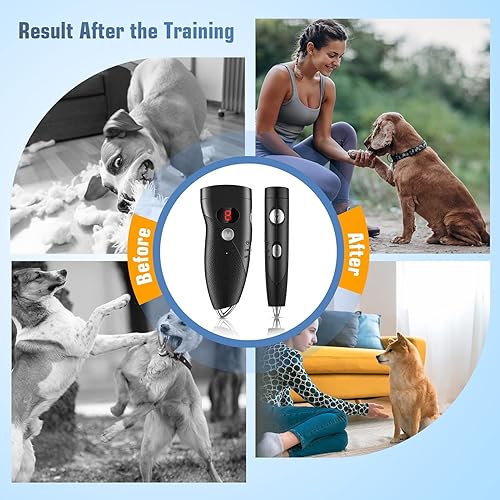 Miniatura 4 de Dispositivos de control de ladridos de perro silbato ultrasónico de doble sensor dispositivo antiladridos entrenamiento de perros y ayudas de
