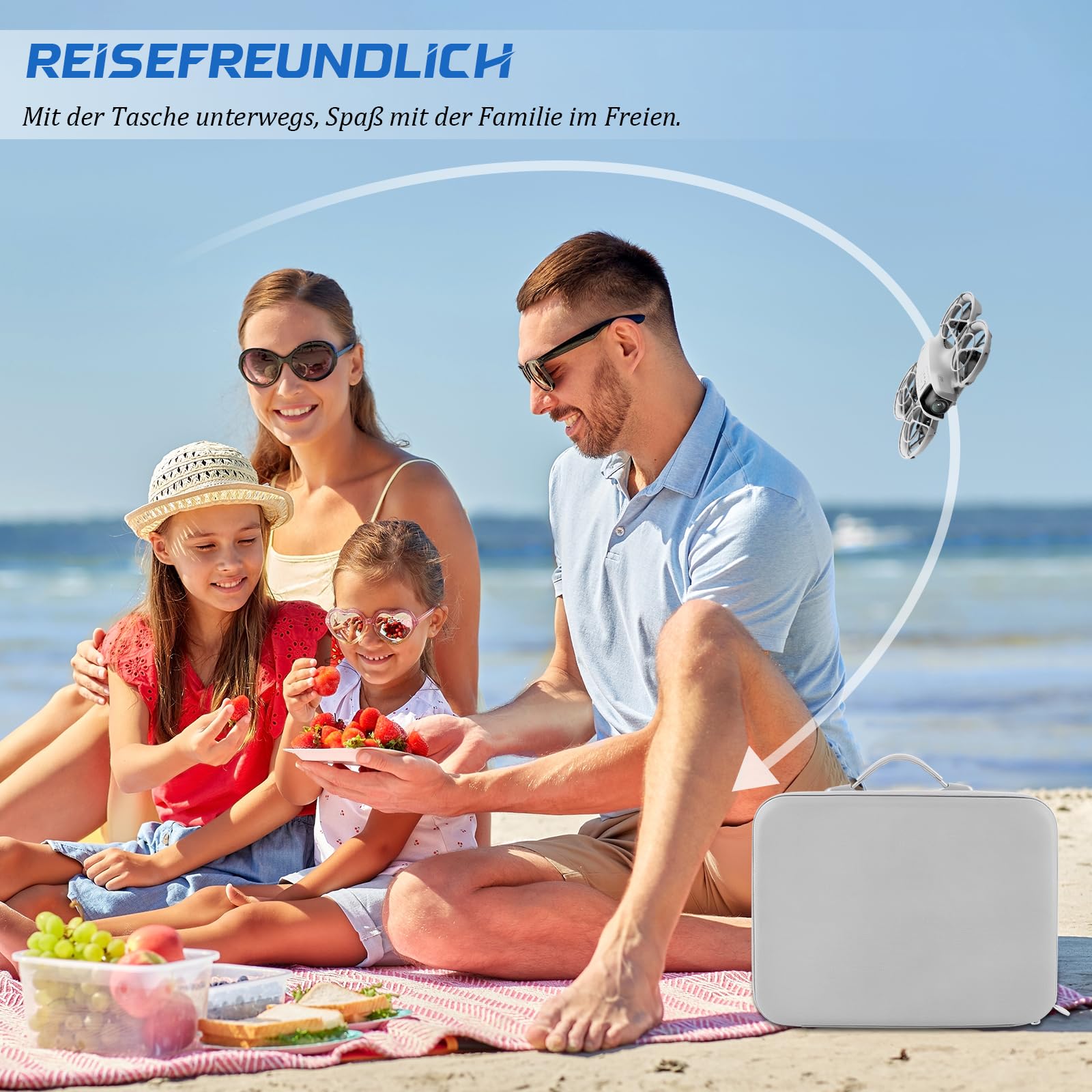 Tasche für DJI Neo 2 Tasche, Tragbar PU Case für DJI Neo Fly More Combo, Aufbewahrungs Tragetasche für DJI Neo 2 Zubehör,Goggles N3,RC Motion 3 Ladestation Drohne Zubehör