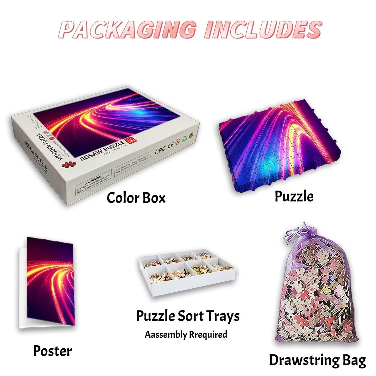 Puzzle 3000 sztuk abstrakcyjne, nowoczesne drewniane puzzle, klasyczne wyzwanie puzzle dla całej rodziny, zabawki puzzle litery na plecach, oryginalne prezenty dla mężczyzn -2015