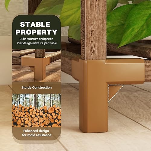 Miniatura 9 de Bamworld Soporte para plantas de interior con ruedas estantes para plantas al aire libre soporte para plantas de interior para sala de estar estante